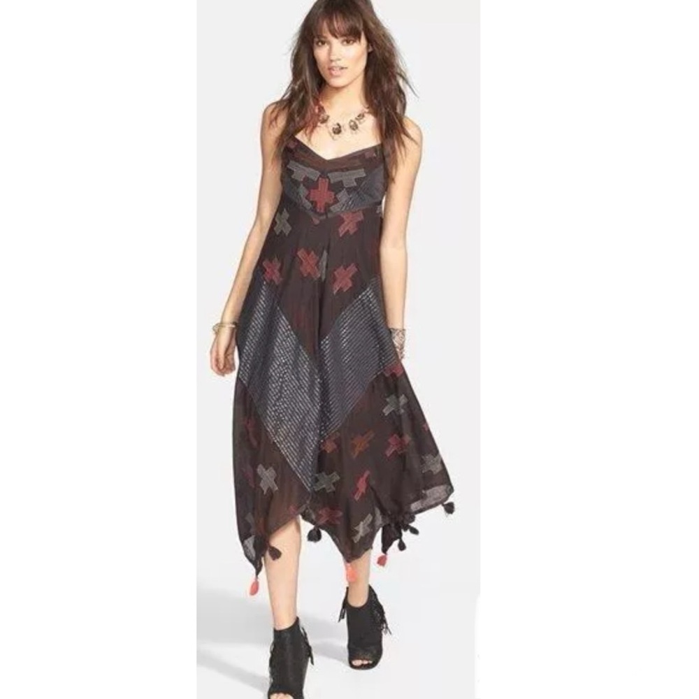 Free People Black and Red Maxi Dress